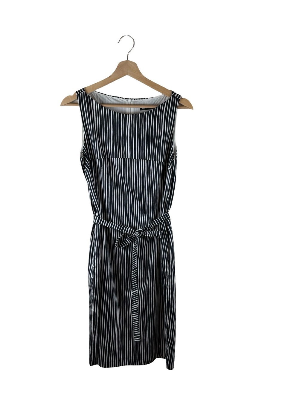 Marimekko Striped Sheath Dress Black White Size 36